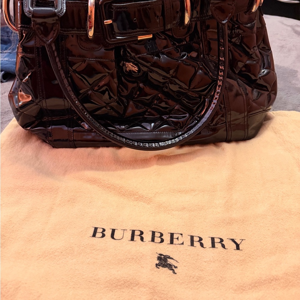 Burberry Glossy Black Shoulder Bag